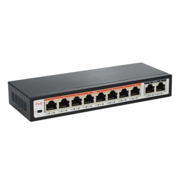 URANIUM POE-8002-96W 8 PORT 10/100 + 2 PORT 10/100 RJ45 UPLINK POE SWITCH (REALTEK CHIPSET)